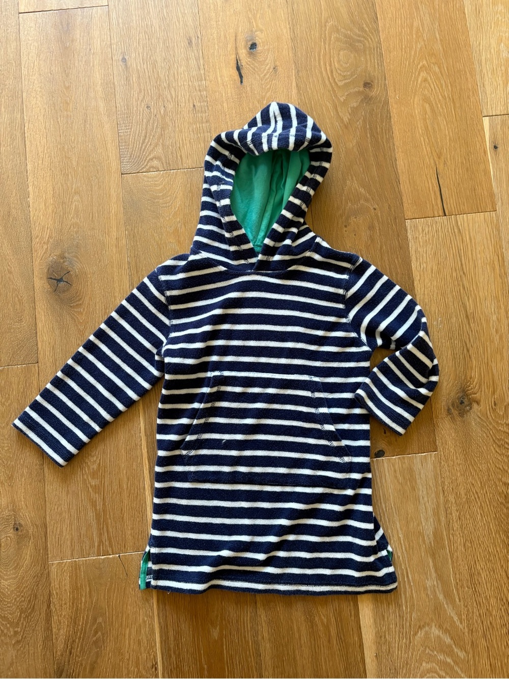 Mini Boden Navy & White Stripe Hooded beach/pool cover up